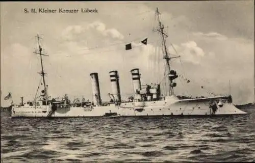 Ak Deutsches Kriegsschiff, SMS Lübeck, Kleiner Kreuzer, Kaiserliche Marine, GLK