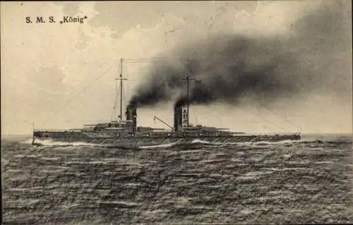 Ak Deutsches Kriegsschiff, SMS König, Kaiserliche Marine