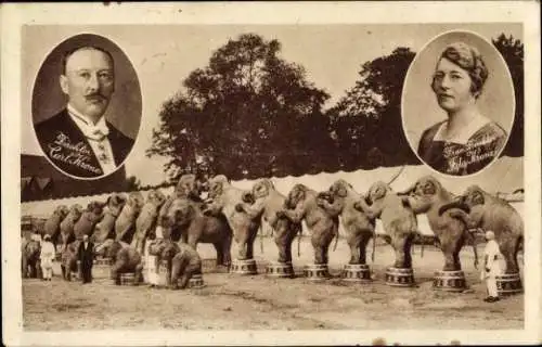 Ak Circus Krone, Elefantendressur, Direktor Carl Krone, Portrait