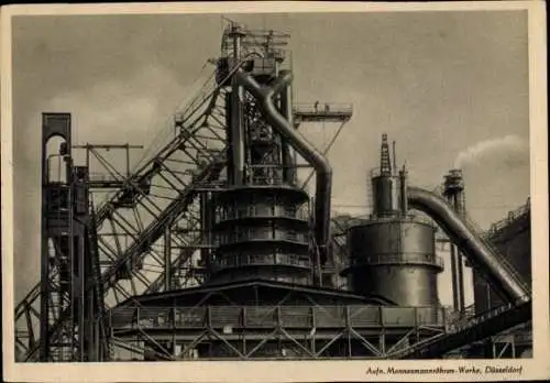 Ak Düsseldorf am Rhein, Mannesmannröhren-Werke, Hochofenwerk, Kalender der Technik 1939