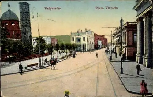Ak Valparaíso Chile, Plaza Victoria