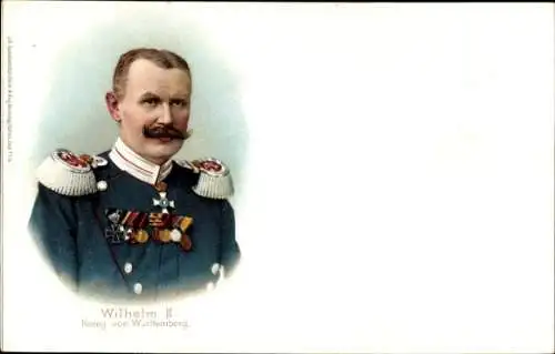 Ak Wilhelm II., König von Württemberg, Portrait in Uniform