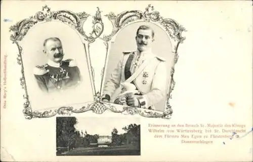 Ak König Wilhelm II. von Württemberg, Fürst Max Egon zu Fürstenberg