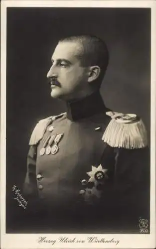 Ak Herzog Ulrich von Württemberg, Portrait in Uniform