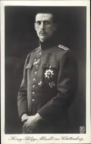 Ak Herzog Philipp Albrecht von Württemberg, Portrait in Uniform