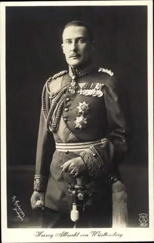 Ak Herzog Albrecht von Württemberg, Portrait in Uniform