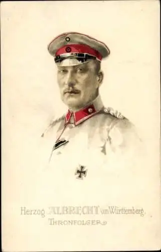 Ak Herzog Albrecht von Württemberg, Thronfolger, Portrait