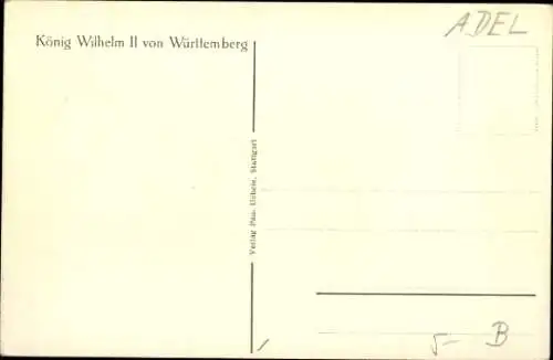 Ak Wilhelm II., König von Württemberg, Portrait