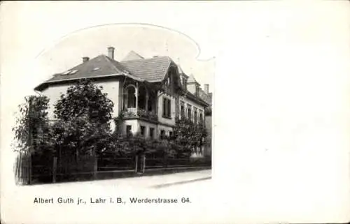 Ak Lahr im Schwarzwald Baden, Villa, Albert Guth jr., Werderstraße