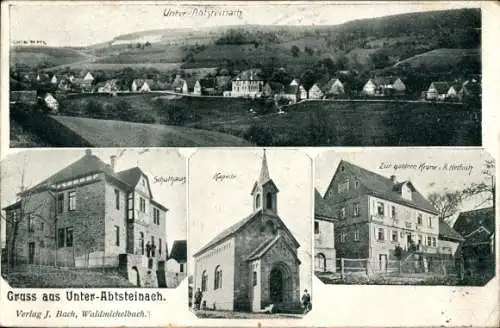 Ak Abtsteinach an der Bergstraße Odenwald, Kapelle, Gasthaus zur goldenen Krone