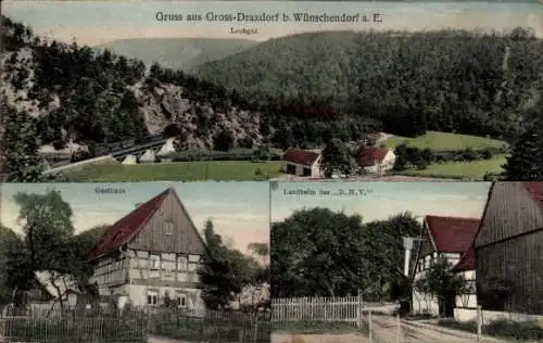 Ak Großdraxdorf Berga Elster Greiz in Thüringen, Lochgut, Gasthaus, DHV Landheim