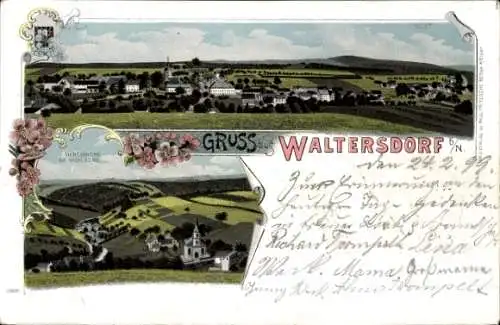 Litho Waltersdorf Großschönau Oberlausitz, Zionskirche, Mühlberg