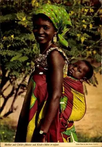 Ak Afrika, Afrikanerin mit Kind, Portrait