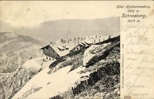 Ak Hochschneeberg Niederösterreich, Hotel  auf dem Schneeberg