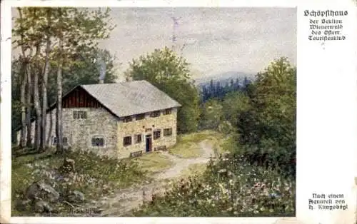 Künstler Ak Klingsbögl, H., Wienerwald Niederösterreich, Schöpflhaus