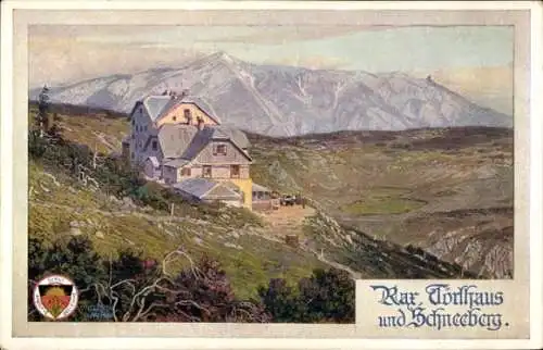 Künstler Ak Jahn, G., Bergmassiv Rax Niederösterreich, Törlhasu, Schneeberg