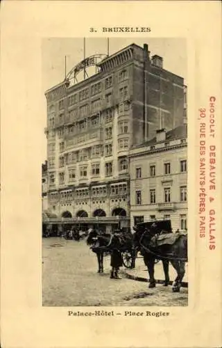 Ak Bruxelles Brüssel, Palace Hotel, Place Rogier