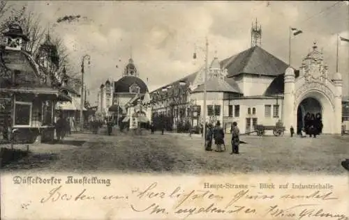 Ak Düsseldorf, Ausstellung 1902, Hauptstraße, Industriehalle