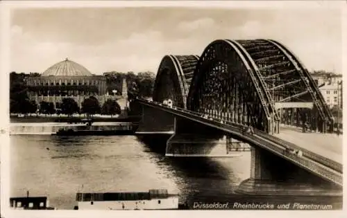 Ak Düsseldorf, Rheinbrücke, Planetarium