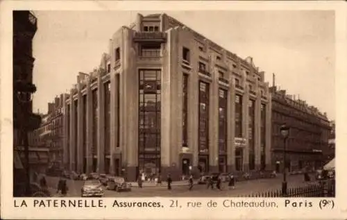 Ak Paris IX, Rue de Chateaudun, La Paternal, Versicherungen
