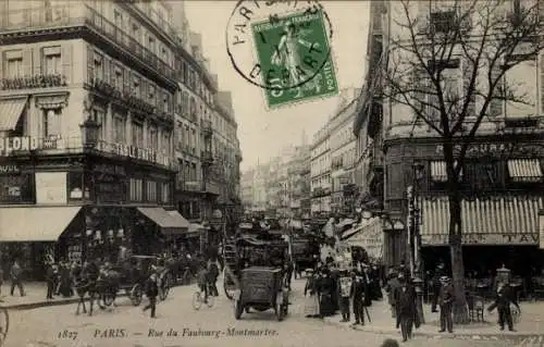 Ak Paris IX, Rue du Faubourg Montmartre