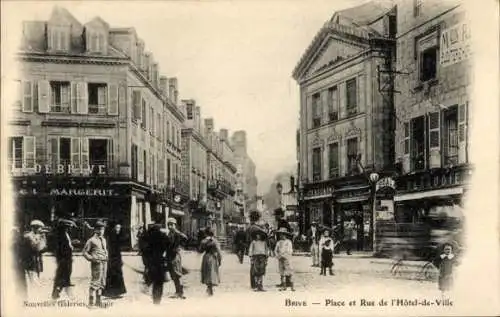 Ak Brive la Gaillarde Corrèze, Place und Rue de l’Hotel de Ville
