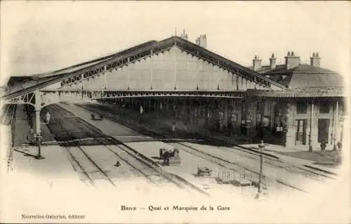 Ak Brive la Gaillarde Corrèze, Quai und Marquise de la Gare