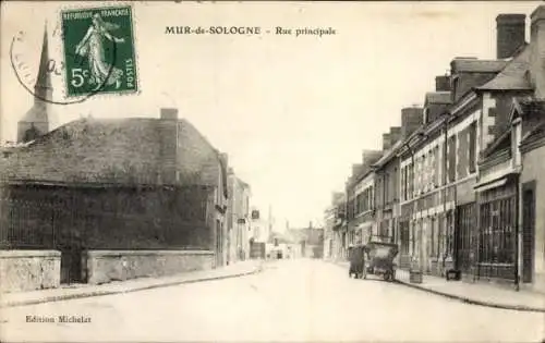 Ak Mur de Sologne Loir et Cher, Hauptstraße