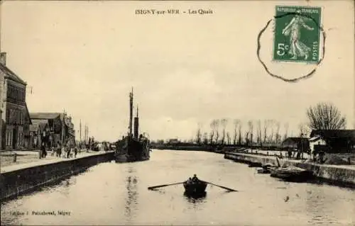 Ak Isigny sur Mer Calvados, Les Quais