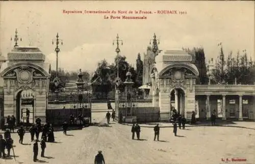 Ak Roubaix Nord, Exposition Internationale du Nord de la France 1911, La Porte Monumentale