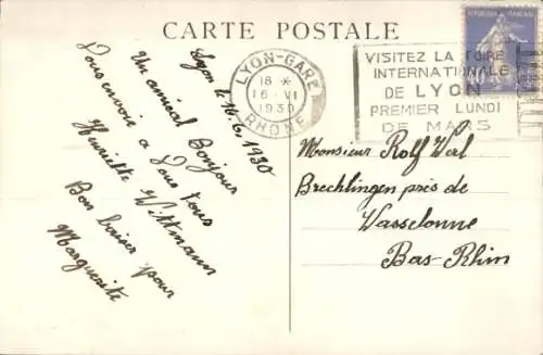 Ak Lyon Rhône, Gebäude, Blumen