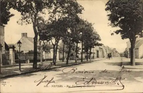 Ak Nevers Nièvre, Rue Faubourg de Mouesse