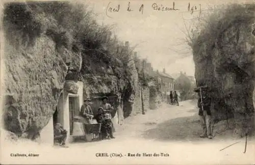 Ak Creil Oise, Rue du Haut des Tufs