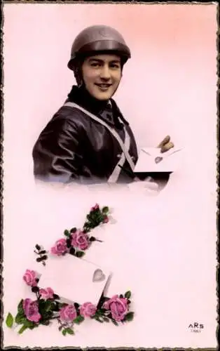 Ak Französischer Soldat in Uniform mit einem Liebesbrief, Soldatenliebe