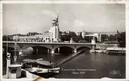 Ak Paris, Exposition Internationale 1937, Vue d'ensemble prise du Pavillon de la Belgique