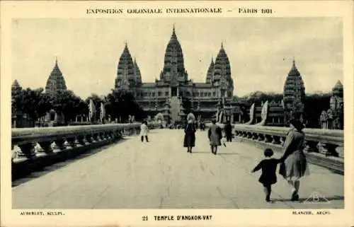 Ak Paris, Exposition Coloniale Internationale, 1931, Temple D'Angkor-Vat