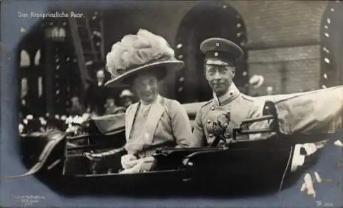 Ak Kronprinzenpaar von Preußen, Wilhelm, Cecilie, Kutsche, 20. Aug. 1910