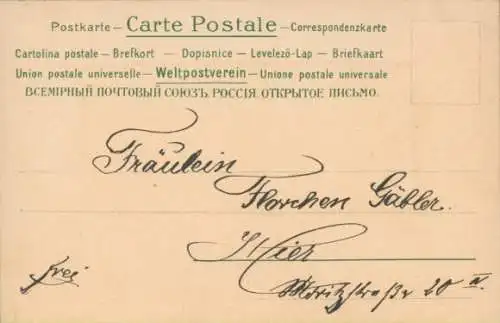 Präge Passepartout Litho Vögel auf dem Zweig, Vergissmeinnicht