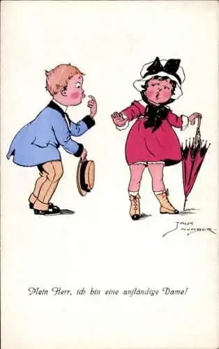 Künstler Ak Number, Jack, Mein Herr, ich bin eine anständige Dame