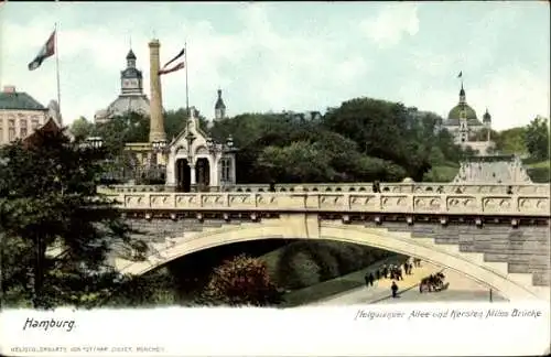 Ak Hamburg Mitte St. Pauli, Helgoländer Allee, Kersten Miles Brücke
