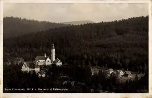Ak Bayerisch Eisenstein im Bayrischen Wald Niederbayern, Kirche, Falkenstein