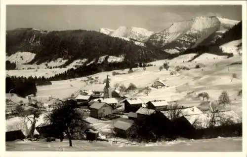 Ak Steibis Oberstaufen im Allgäu, Panorama, Winter, Rindalphorn, Hochgrat