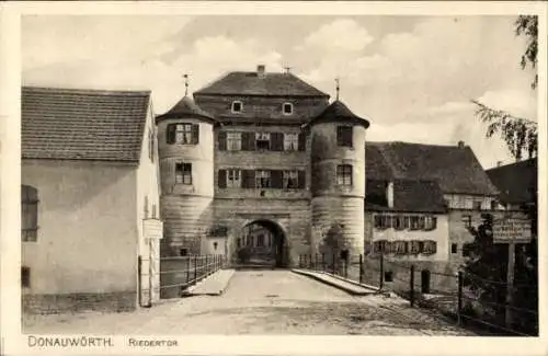 Ak Donauwörth in Schwaben Bayern, Riedertor