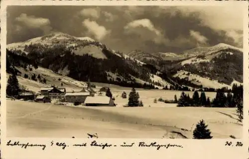 Ak Balderschwang im Allgäu, Winteransicht, Pension Kienle