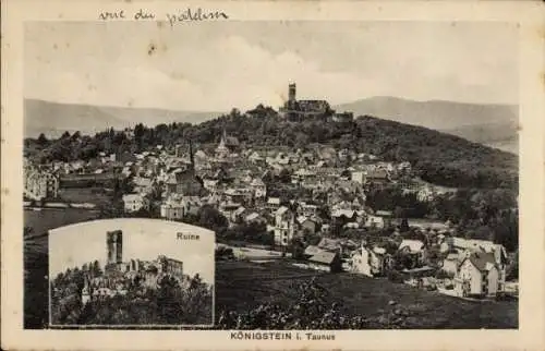 Ak Königstein im Taunus, Ruine, Gesamtansicht