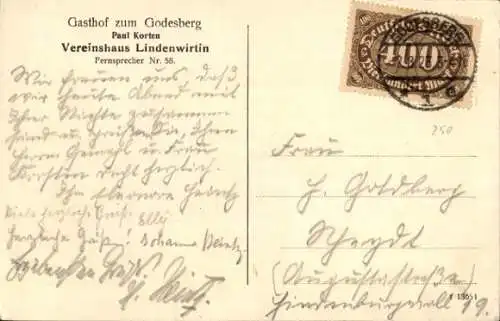 Ak Bad Godesberg Bonn am Rhein, Godesburg, Aennchenhaus, Gasthof zum Godesberg, Lindenwirtin