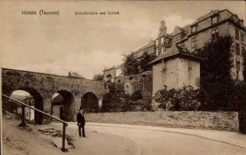 Ak Idstein im Taunus, Schlossbrücke und Schloss