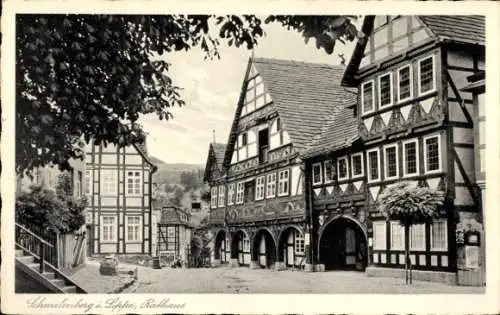 Ak Schwalenberg in Lippe, Rathaus, Fachwerkhäuser