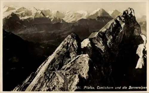 Ak Kanton Luzern Schweiz, Pilatus Tomlishorn Berner Alpen, Gebirgspanorama