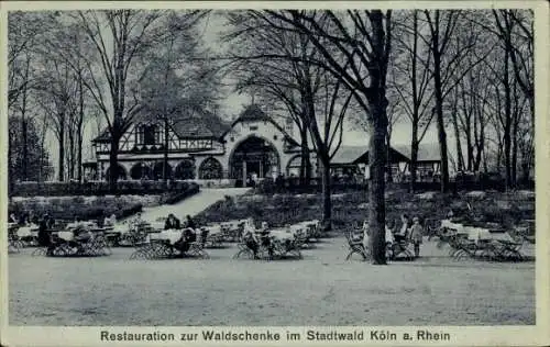 Ak Köln am Rhein, Restauration zur Waldschenke, Stadtwald Köln, Terrasse